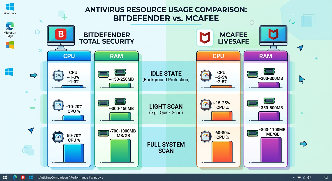 How Do Bitdefender and McAfee LiveSafe Impact Your PC's Performance?
