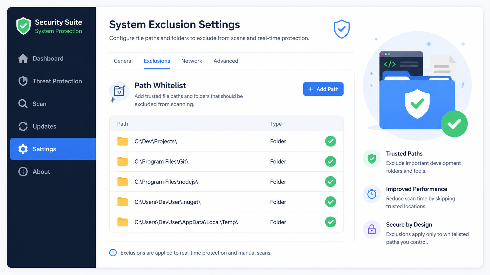Bitdefender quarantine interface showing GCC compiler files with restore and exclusion options highlighted for developer workflow