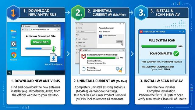 Clean and modern antivirus dashboard UI showing system protection status and one-click PC optimization features in 360 Total Security