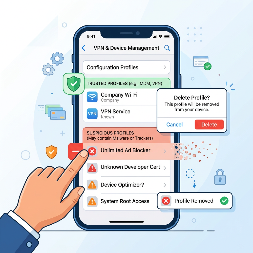 step-by-step Android screenshot guide showing Safe Mode activation, device administrator settings, and malicious app uninstallation process