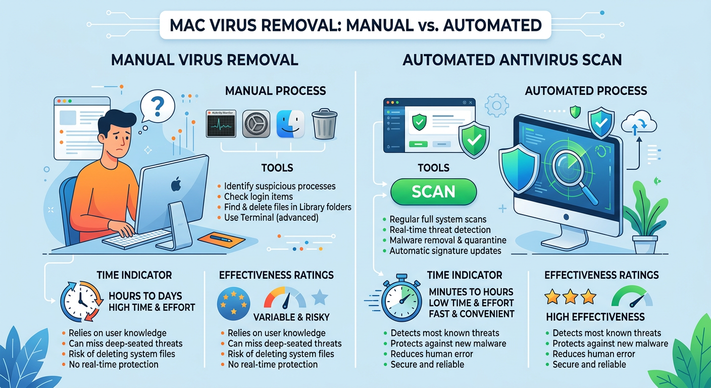 Anatomy of phishing attack targeting Mac users showing malicious email, fake login page, and data theft pathway with security warnings